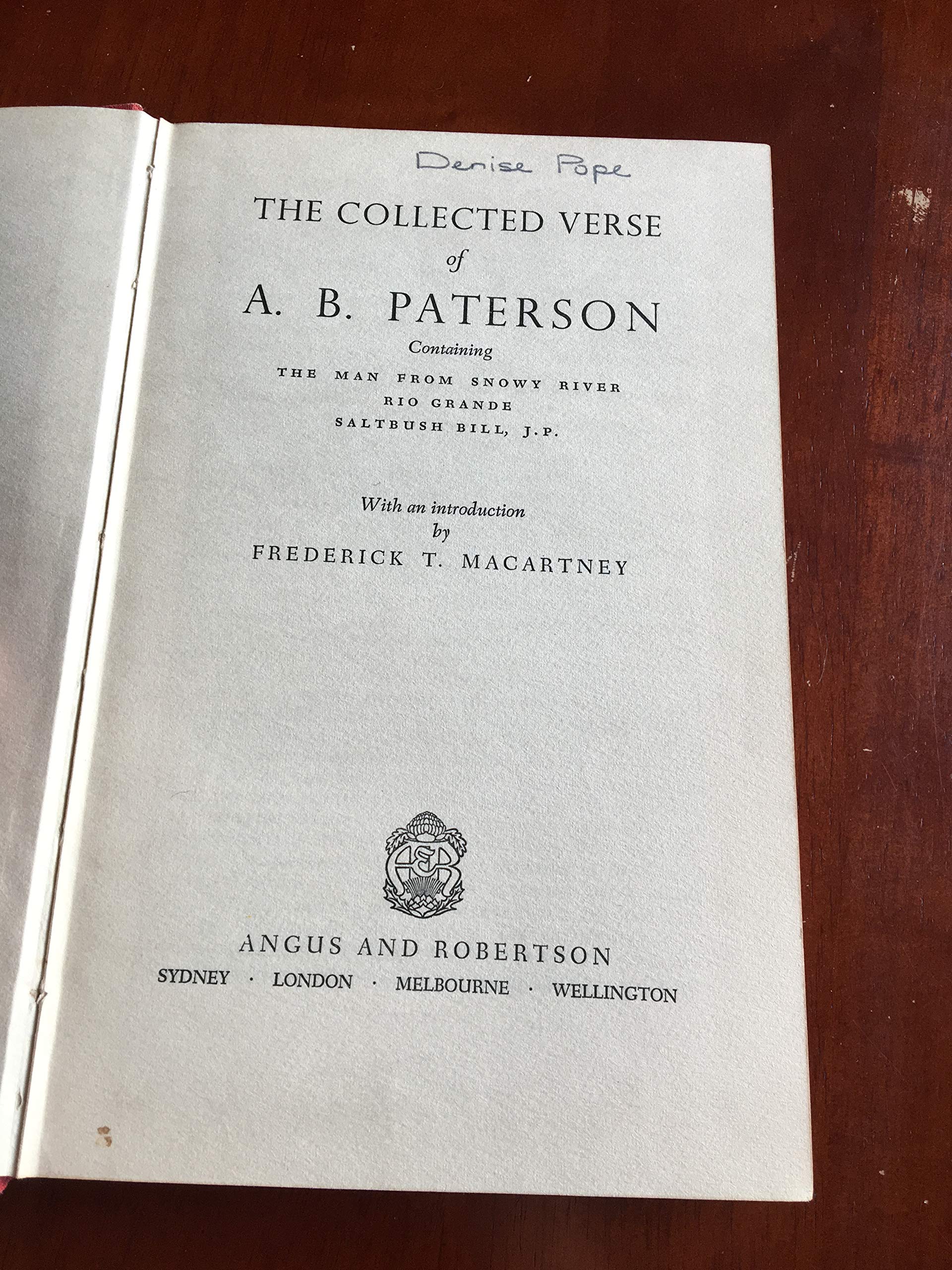 The collected verse of A. B. Patterson